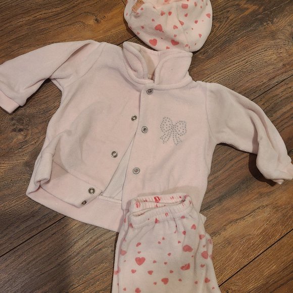 Heart Fleece Three Piece Matching Set - Picture 1 of 3